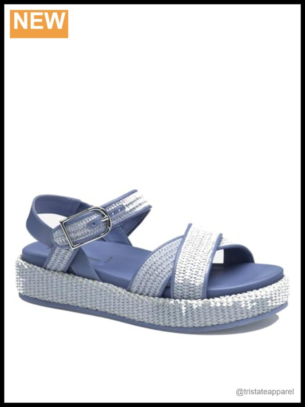 Raffia Nappa Leather Cross-Band Platform Sandals Memory Foam Slingback